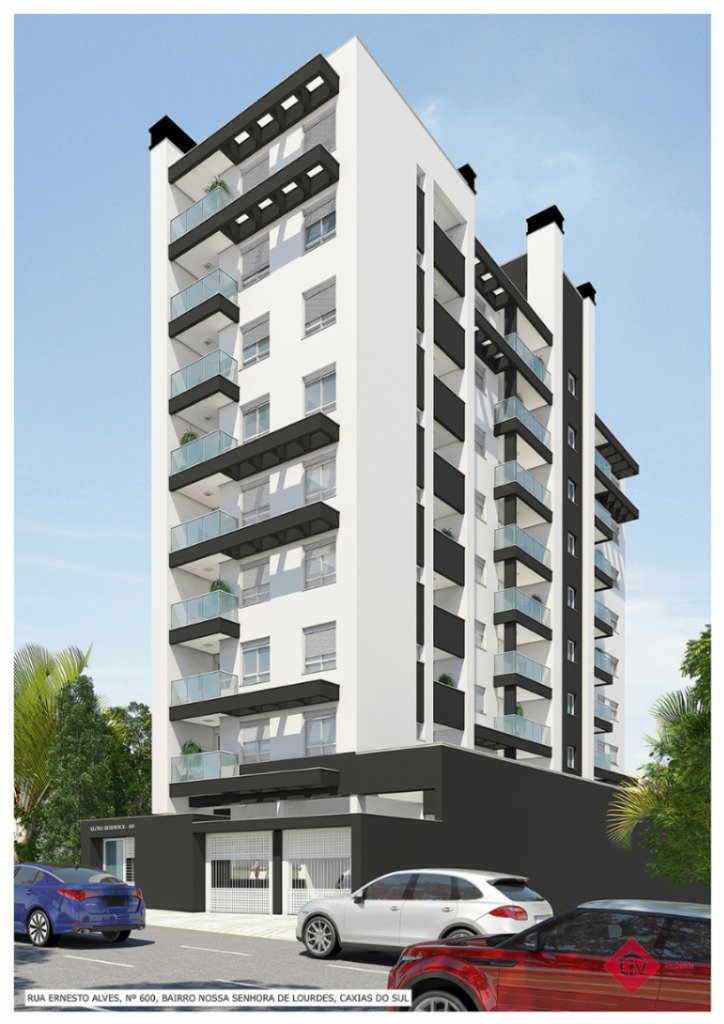 Apartamentos - 2 Dorm.<br />N. Sra de Lourdes<br />Caxias Do Sul<br /><br />Empreendimento em ótima localização no Bairro N.S De Lurdes, com 2 dormitórios, sala de estar e jantar, sacada com churrasqueira, cozinha com área de serviço integradas, 1 banheiro social, piso laminado e cerâmico, água quente, gás central, rebaixe em gesso, hidrômetros individuais, esquadrias em alumínio, 1 vaga de garagem.